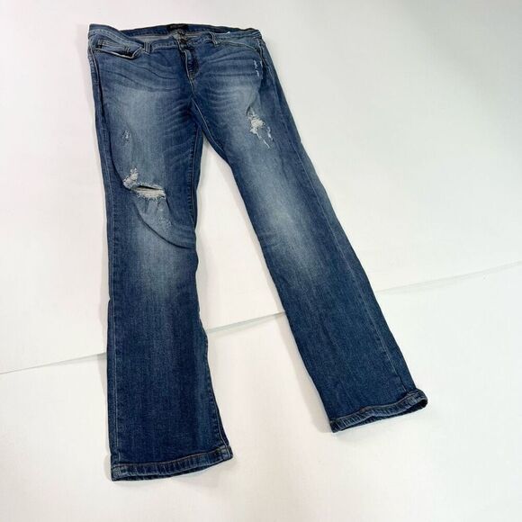 Judy Blue Denim - Judy Blue Los Angels Jeans Womens 13/32 Blue Mid-Wash Straight Fit Denim Y2K